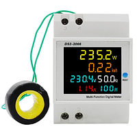 Энергометр D52-2066 на дин рейку AC 80-300В 0-100А Цифровой частотомер С катушкой