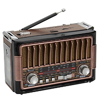 Радиоприемник USB Everton RT-324 Портативное радио на аккумуляторе с фонариком Работает от сети и батареек