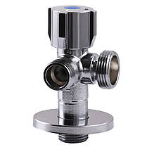 Кран кульовий кутовий подвійний SELBA 1/2| х 1/2"х3/4| DOUBLE (SL1599), фото 5