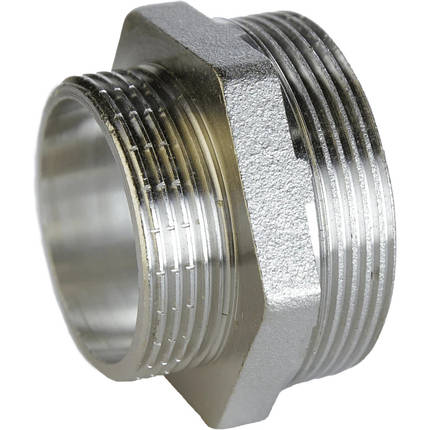 Ніпель редукційний 2| х1 1/2"Н нікельований NN872S OPTIMUM, фото 1