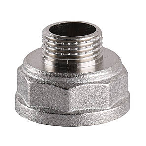 Перехідник редукційний нікельований 1 1/2| ВР х 1| НР штампований А0606А (нк) VA, фото 2