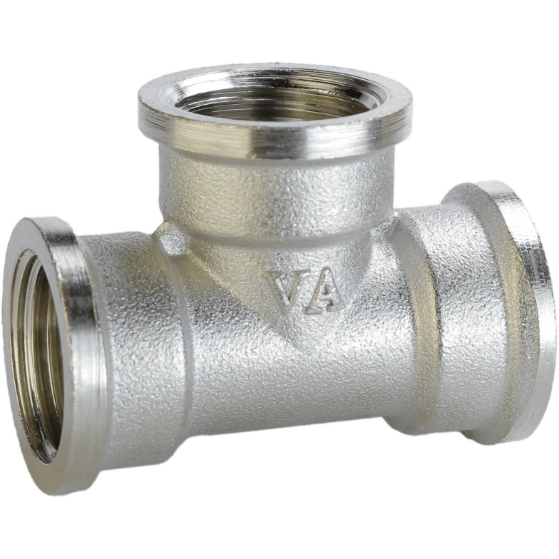 Трійник нікельований 1/2| ВР х 1/2| ВР х 1/2| ВР штампований А0242-1А (нк) VA