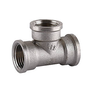 Трійник нікельований 1/2| ВР х 1/2| ВР х 1/2| ВР штампований А0242-1А (нк) VA, фото 2