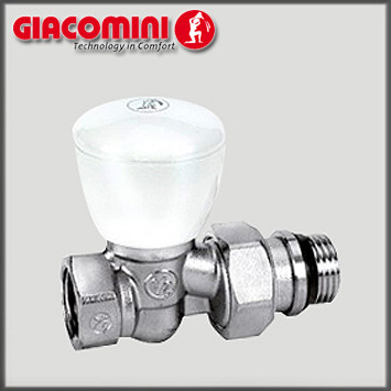 Ручной клапан для радиатора 1/2" Giacomini прямой - фото 1 - id-p600176980