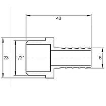 Штуцер нікельований 1/2| НР х 6 мм штампований А2022А (нк) VA, фото 4