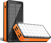 Power Bank 30000 мАч повербанк солнечная панель 32 светодиода