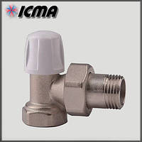 Кран радиаторный нижний 1/2" ICMA угловой арт.805