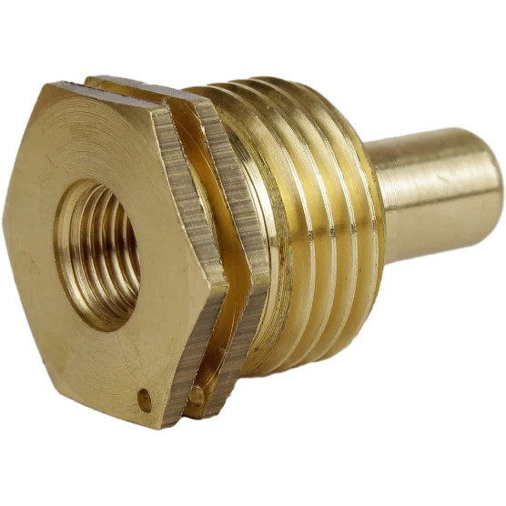 Заглибна гільза для датчика температури латунна 1/2 | ЗР х М10 штампована довжина 20 мм А07011А VA