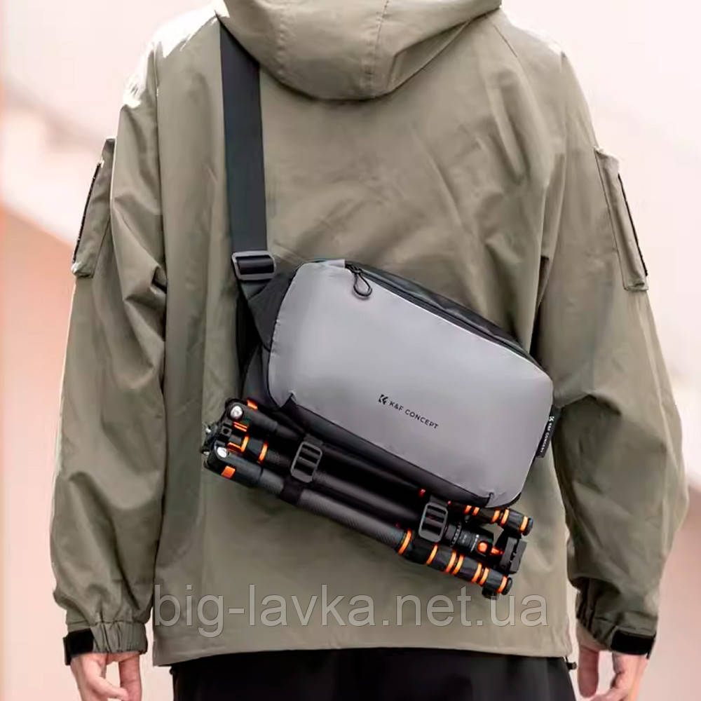 Сумка-слінг для камери сумісна із Canon Nikon Sony DJI Mavic K&F Concept Alpha 10 л Сірий, фото 1