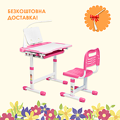 Комплект функціональних дитячих меблів Cubby парта та стілець-трансформери Vanda Pink