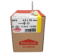 Кровельные саморезы Wkret-Met Klimas WFD 4,8х35мм RAL 1015 для профнастила и металлочерепицы к дереву