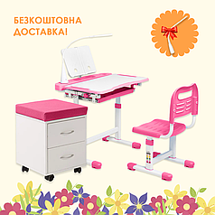 Комплект дитячих меблів FunDesk Vanda Pink + тумба FunDesk SS15W Pink