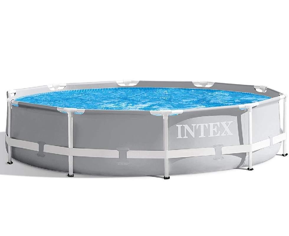 Каркасний басейн Intex 305x76 см Prism Frame Pool 26700 Сірий, круглий, 4485 л