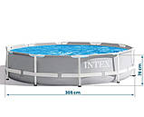 Каркасний басейн Intex 305x76 см Prism Frame Pool 26700 Сірий, круглий, 4485 л, фото 10