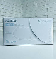 Рукавички нітрилові Mediok Snow, розмір S, білі, 100 шт