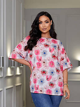 Жіноча літня футболка в квіти