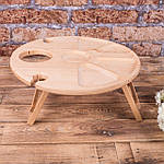 Столик винний дере'яний буковий на 2 стакани і  пляшку 35 см.