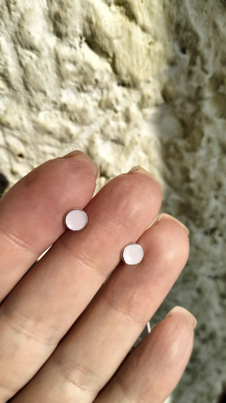 Срібні пусети Юкон з емаллю, фото 1