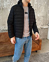 Куртка мужская стьоганка весенняя з Капюшоном ЧОРНА (S (M на бирке))