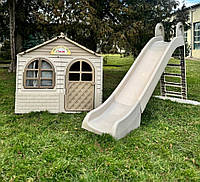 Детский эко-набор Doloni домик XL и горка большая 243 см, бежевый