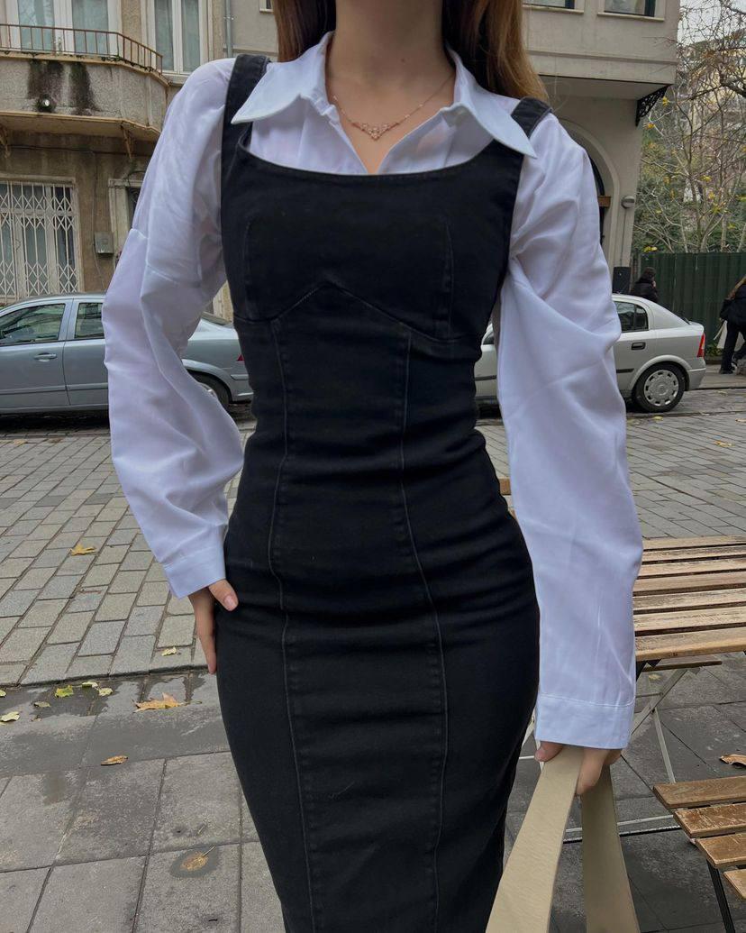 Сарафан джинсовий із блузкою