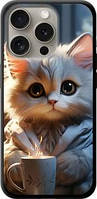 Чехол на iPhone 15 Pro White cat "5646b-3096-63117"