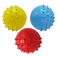 Мяч резиновый с шипами "Зверятка" RB20309-3, 10 см, 25 грамм, 3 штуки от 33Cows