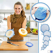 Набір силіконових кришок з 6-ти D=7_9_11_14_15_20см, фото 2