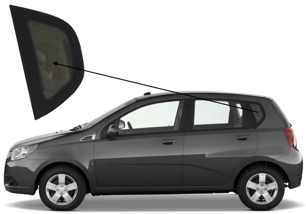 Кватирка задніх дверей ліва Chevrolet Aveo 2006-2011 5d