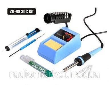 Набір для паяння ZD-9830C (паяльна станція ZD-98+оливовідсмоктувач + припій +жала), фото 1