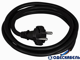 Провід армований з вилкою  ПВС-ВП  2*0,75-250-08-10-1,7 -чорний ПАТ"ОДЕСКАБЕЛЬ"