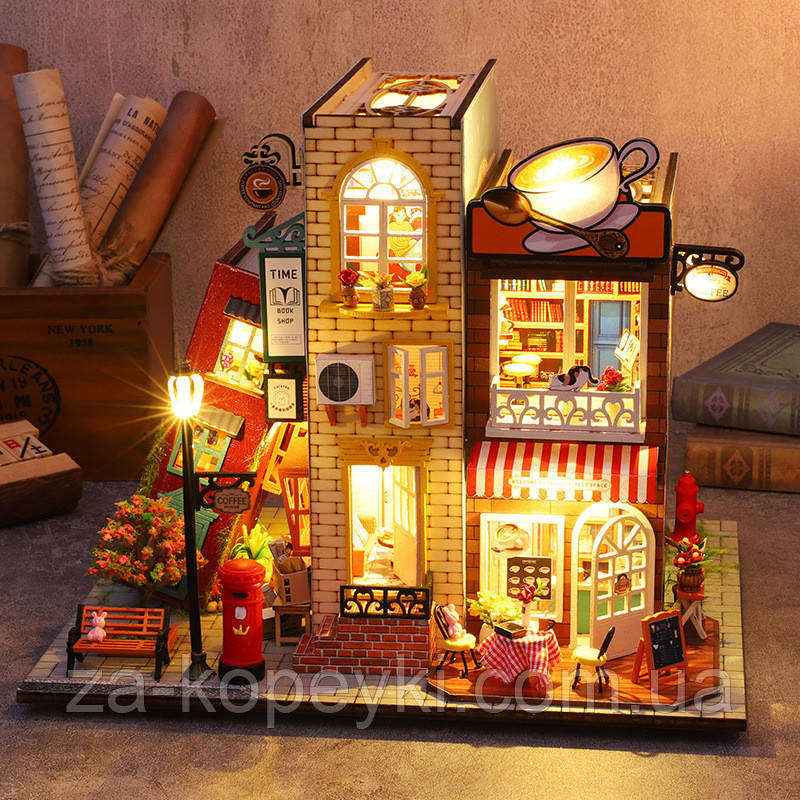 Бук Нук Кав'ярня Book Nook Coffee Slow Time DIY House ES-007 Інтер'єрний конструктор