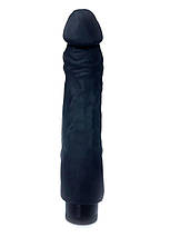 Реалістичний вібратор із мультишвидкісною вібрацією Real Skin Multispeed Black, 22,5 см, фото 3