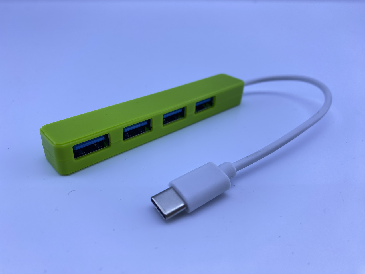 Концентратор Type-C 4 порти USB, хаб зелений