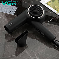 Фен для волос Складной VGR V-420 Профессиональный фен для густых волос Дорожный Черный