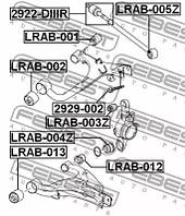 Болт с эксцентриком Land Rover 3/Discovery 05-, FEBEST (2929002)