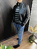 Стильна чоловіча куртка на синтепоні 100, тканина "Екошкіра" розмір 44, фото 7