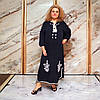 Довге  штапельне плаття  великі розміри 56-62 (XL-3XL) в східному стилі Туреччина,  Merve Moda 513, фото 10
