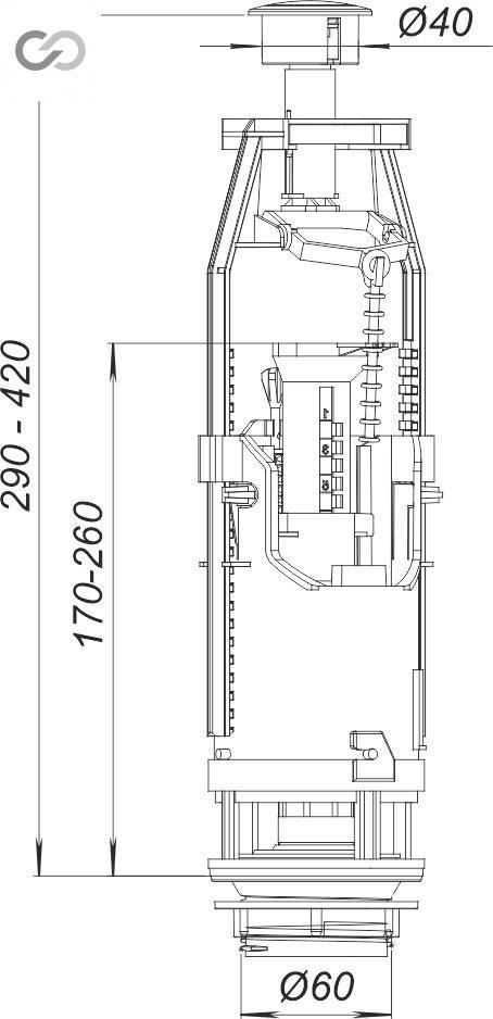 Спускная арматура SoloPlast АС2-01, кнопка 2 режима - фото 4 - id-p2114392956