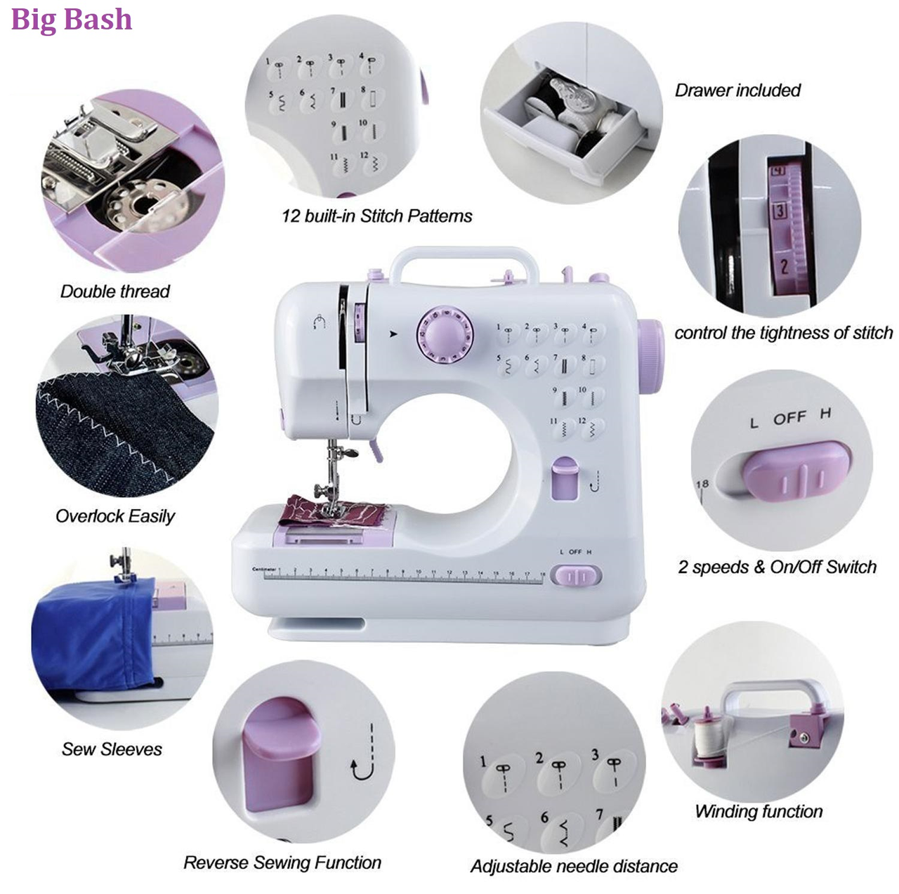 "Профессиональные возможности для творчества" - Швейная машинка Michley Sewing Machine YASM-505A Pro 12 в 1 - фото 1 - id-p1996990482