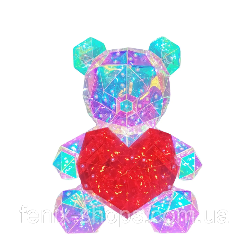 Світлодіодний ведмедик з серцем Love Bear з LED підсвічуванням 25 см Червоний