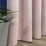 Комплект штори на тасьмі 2 шт 180х250 мікровелюр Світло-рожевий, тюль вуаль 300х250 Білий, фото 6