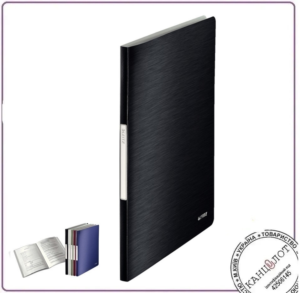 Папка з файлами LEITZ STYLE, 20 файлів, Титановий (3958-00-69), фото 1