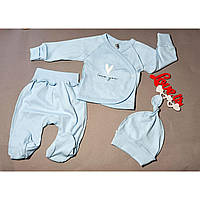 Комплект на виписку для немовлят в пологовий будинок преміум якість 56 розмір супер тканина