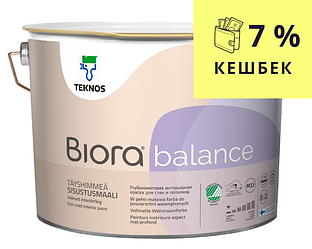 Фарба акрилова TEKNOS BIORA BALANCE інтер'єрна біла (база 1) 9л