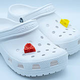 Джибітси на крокси з сиром Jibbitz Сheese / Прикраси значки на взуття, 2шт. різні кольори, фото 4