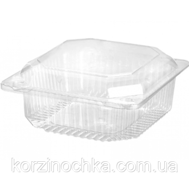 Корекс контейнер пластиковий прозорий(135х130х54)(50 шт)(750 мл)з відкидною кришкою
