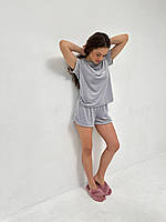 Піжама комплект халат шорти майка. Костюм домашній трійка. Одяг для дому. Розмір XL/2XL., фото 4