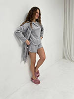 Піжама комплект халат шорти майка. Костюм домашній трійка. Одяг для дому. Розмір XL/2XL., фото 3