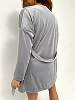 Красива піжама для сну. Велюровий комплект трійка. Нічний одяг., фото 6